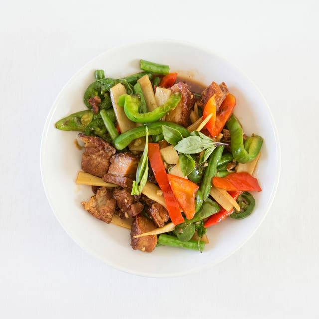 Pad Kra Pao Moo Grob.